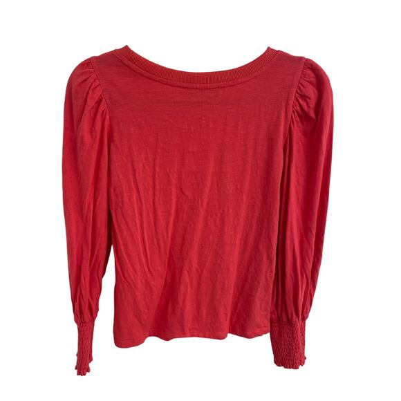 Tuckernuck Pomander Place Puff Sleeve Crewneck Tee Coral Pink Womens Small AS IS - Picture 6 of 6